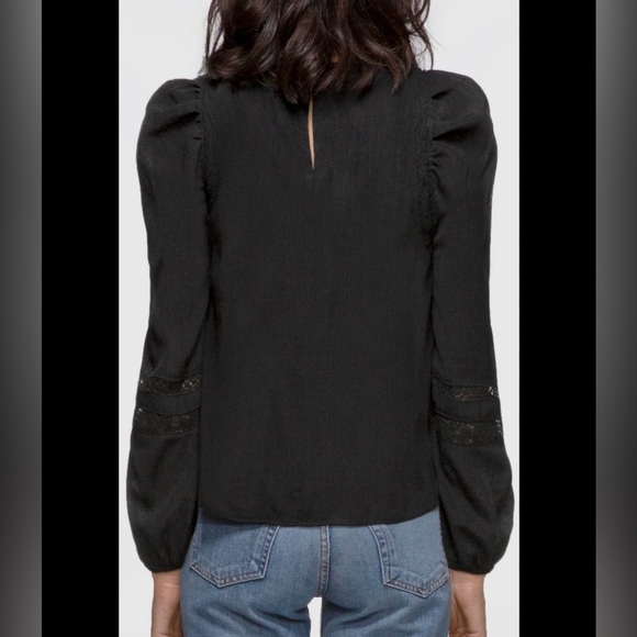 GREYLIN Miriam Pouf Sleeve Inset Trim Blouse size Small - Picture 2 of 13